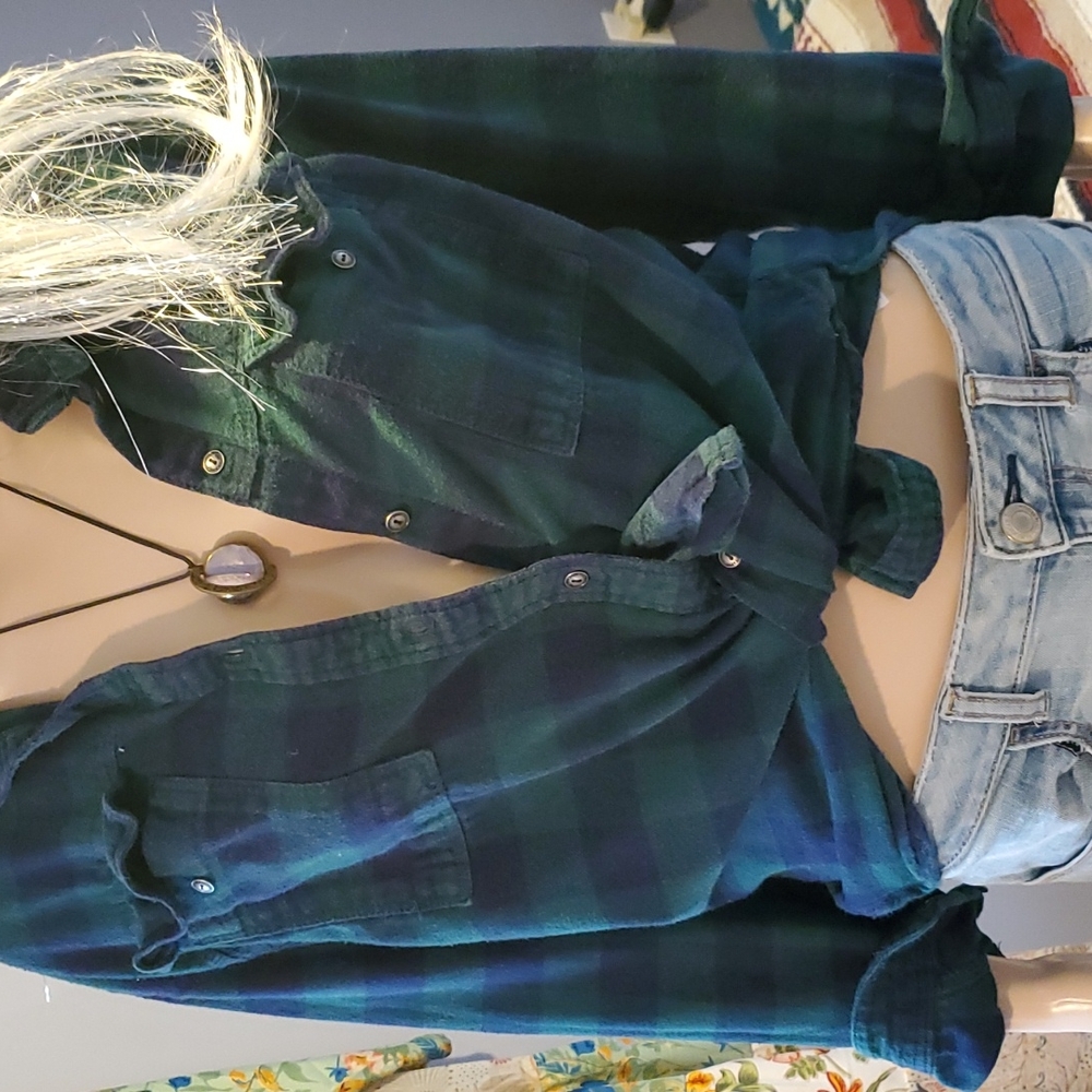 Women's 100% Cotton Plaid Flannel Buttondown